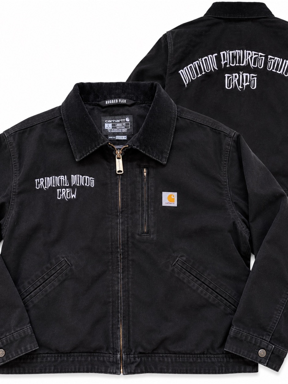 Carhartt Criminal Minds Crew Jacket Women’s Large L Detroit Black Studio Grip TV